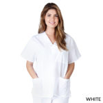 Unisex 3-Pocket Scrub White