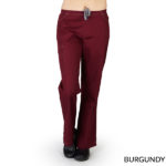 Two Tone Cargo Flare Legs Pants Burgundy