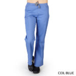 Two Tone Cargo Flare Legs Pants Ceil Blue