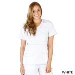 Comfort Stretch Mock Wrap Top White