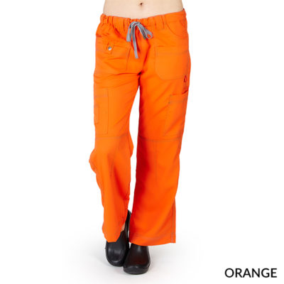 Junior Fit Contrast Stitch Cargo Pants Orange