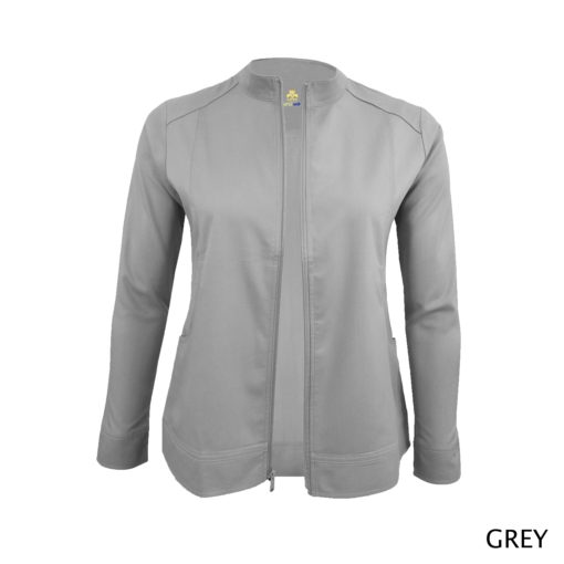 Women's Ultrasoft Front Zip Warm-up Scrub Jacket Grey