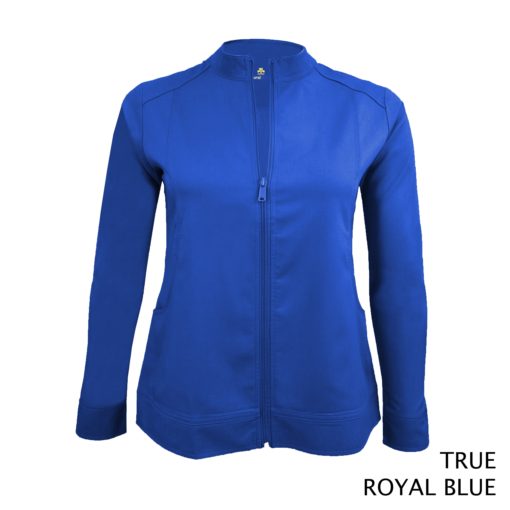 Women's Ultrasoft Front Zip Warm-up Scrub Jacket True Royal Blue